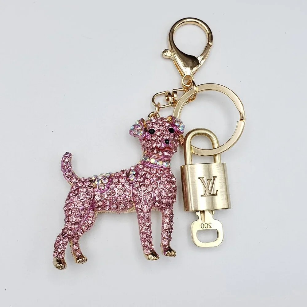 Authentic LV Louis Vuitton Gold Lock & Key 🔑 Unbranded Dog Keychain Charm